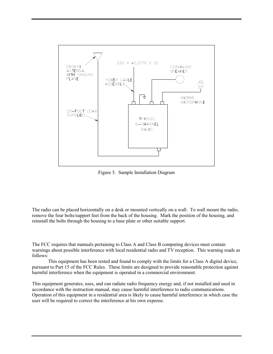 Installation, Mounting, Fcc interference warning | GAI-Tronics 4512-001 6-Channel Radio User and Installation Manual User Manual | Page 10 / 22