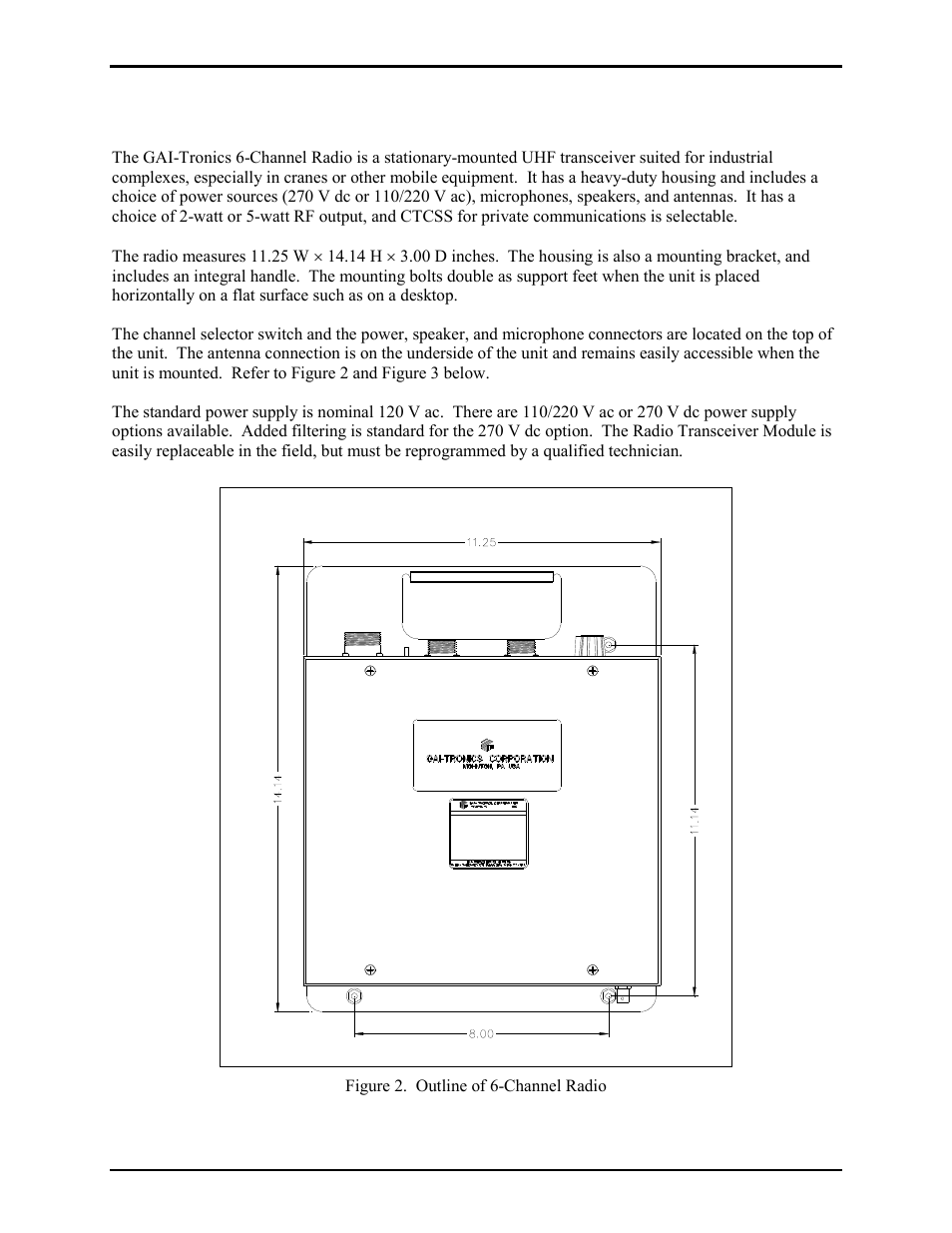 Description | GAI-Tronics 4512-001 6-Channel Radio User and Installation Manual User Manual | Page 4 / 22