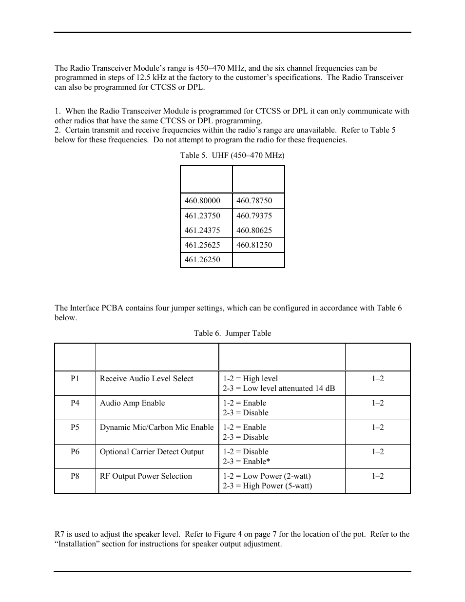 Radio transceiver module, Interface pcba, Pot r7 | GAI-Tronics 4512-001 6-Channel Radio User and Installation Manual User Manual | Page 7 / 22