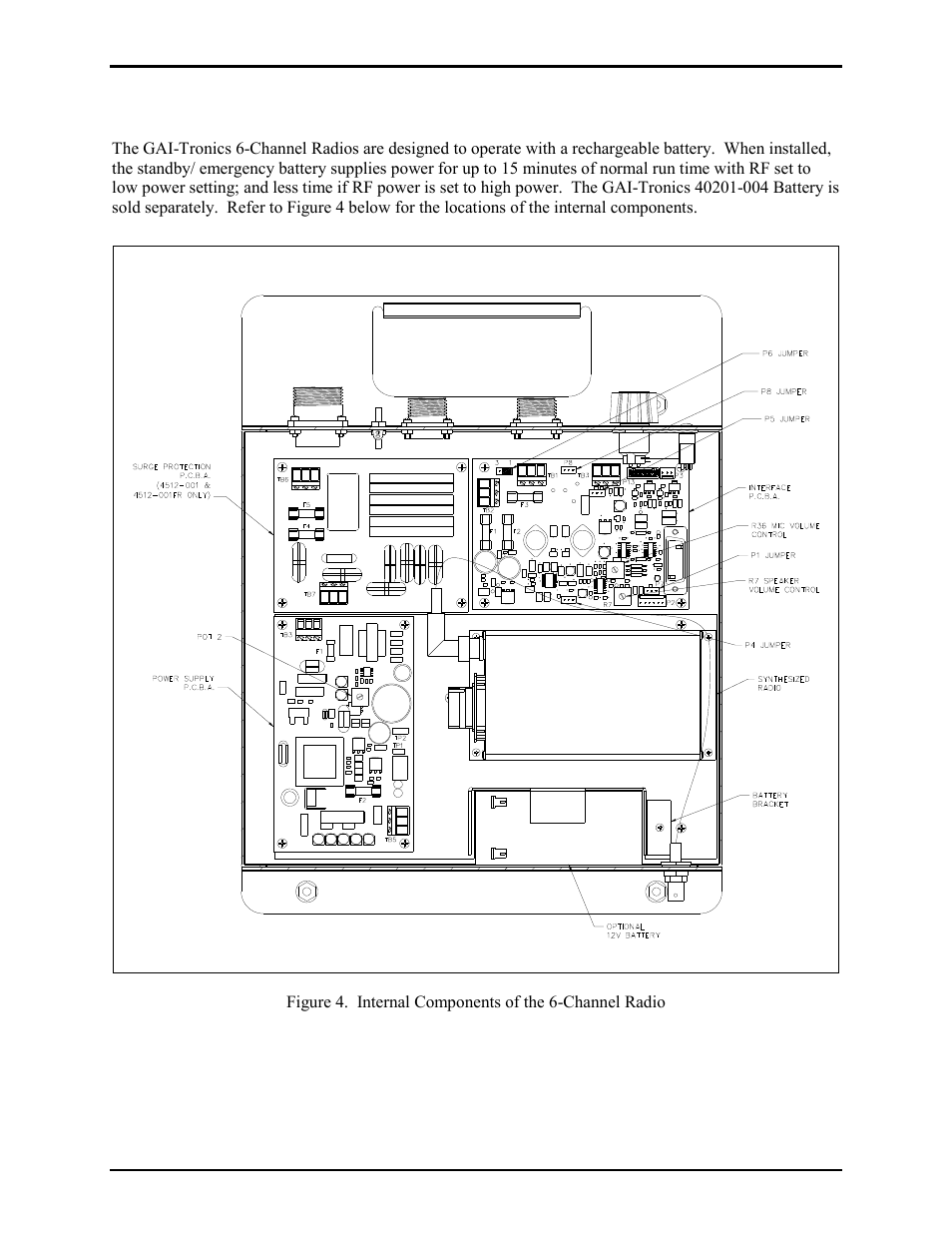 Optional standby/emergency battery | GAI-Tronics 4512-001 6-Channel Radio User and Installation Manual User Manual | Page 9 / 22