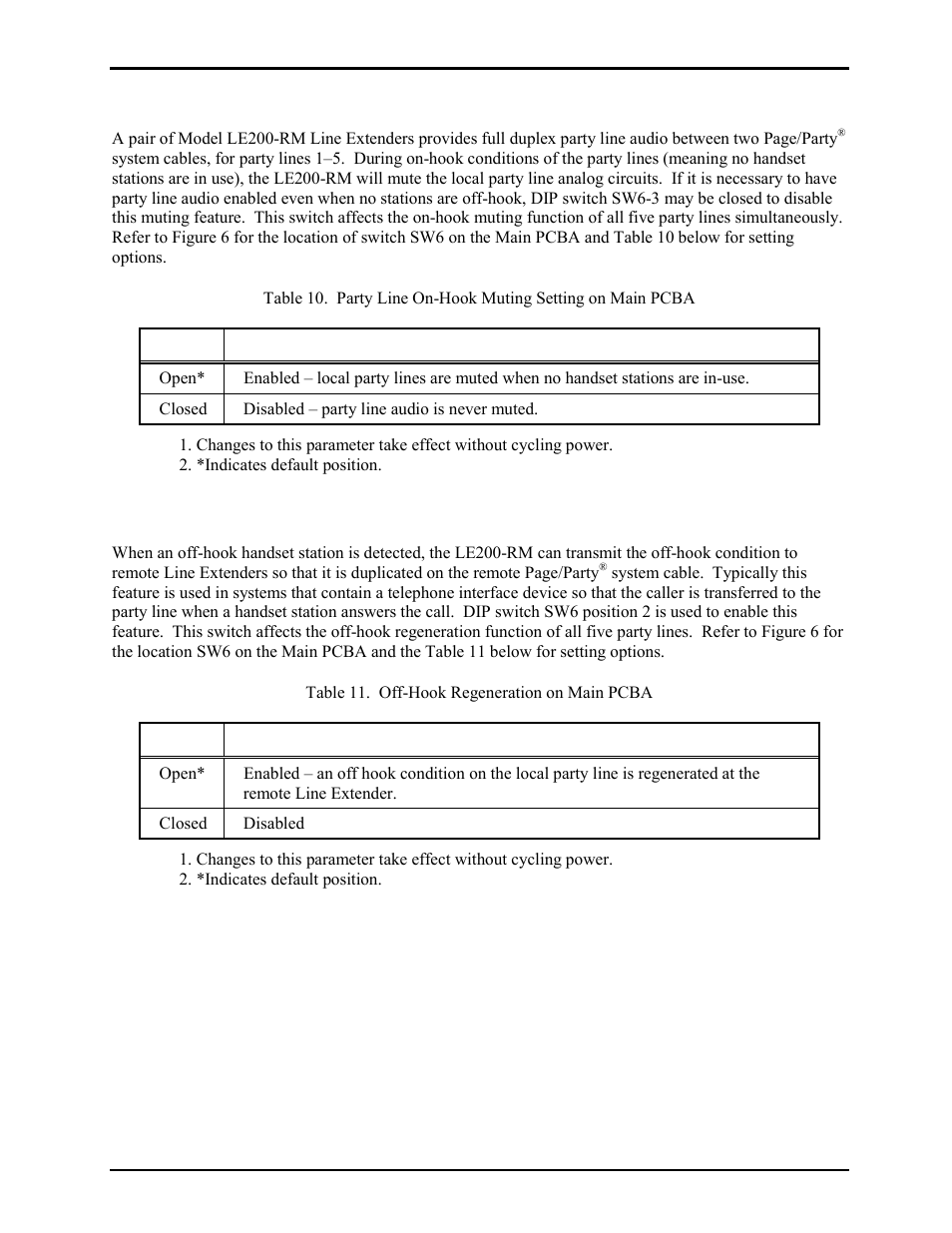 Party line audio transmission, Party line off-hook regeneration | GAI-Tronics LE200-RM Rack-Mount Page/Party Line Extender User Manual | Page 14 / 59