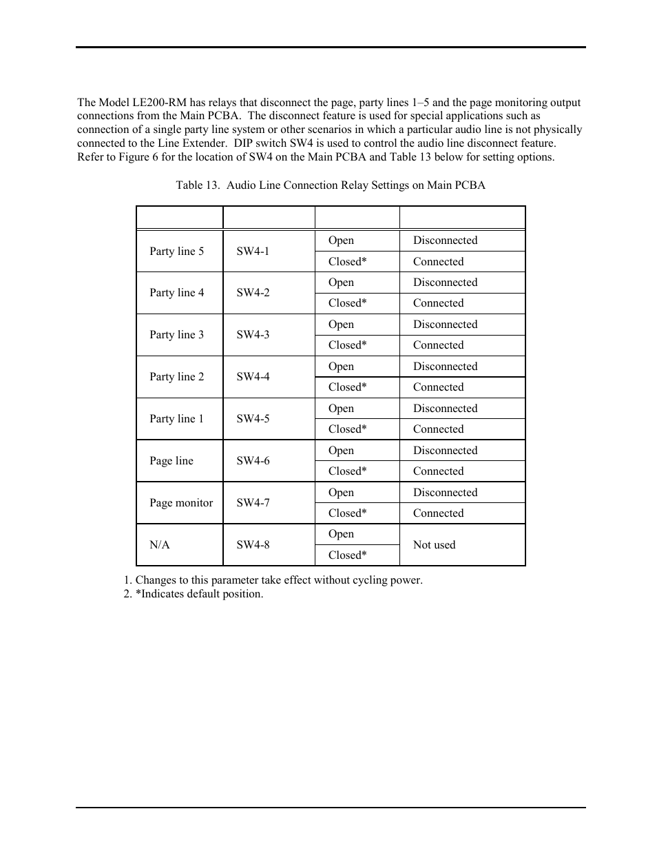 Audio line connection relays | GAI-Tronics LE200-RM Rack-Mount Page/Party Line Extender User Manual | Page 16 / 59