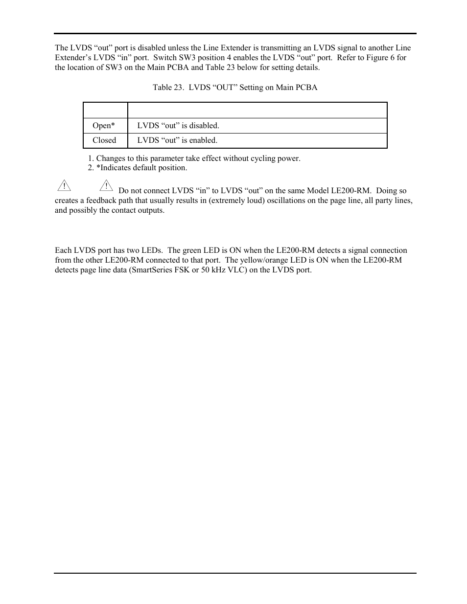 Lvds port indicators | GAI-Tronics LE200-RM Rack-Mount Page/Party Line Extender User Manual | Page 24 / 59