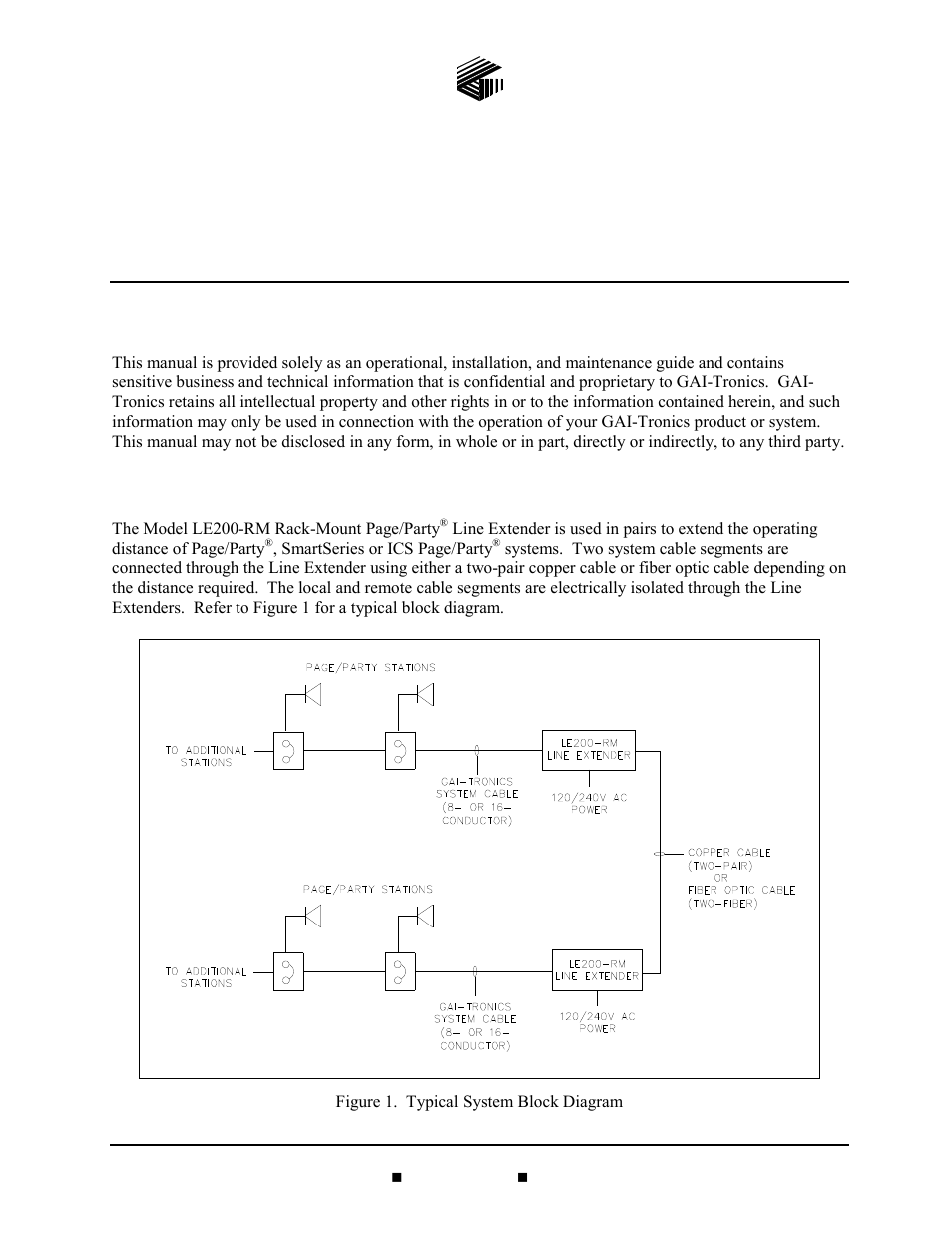 Confidentiality notice, General information, Model le200-rm rack-mount page/party | Line extender | GAI-Tronics LE200-RM Rack-Mount Page/Party Line Extender User Manual | Page 3 / 59