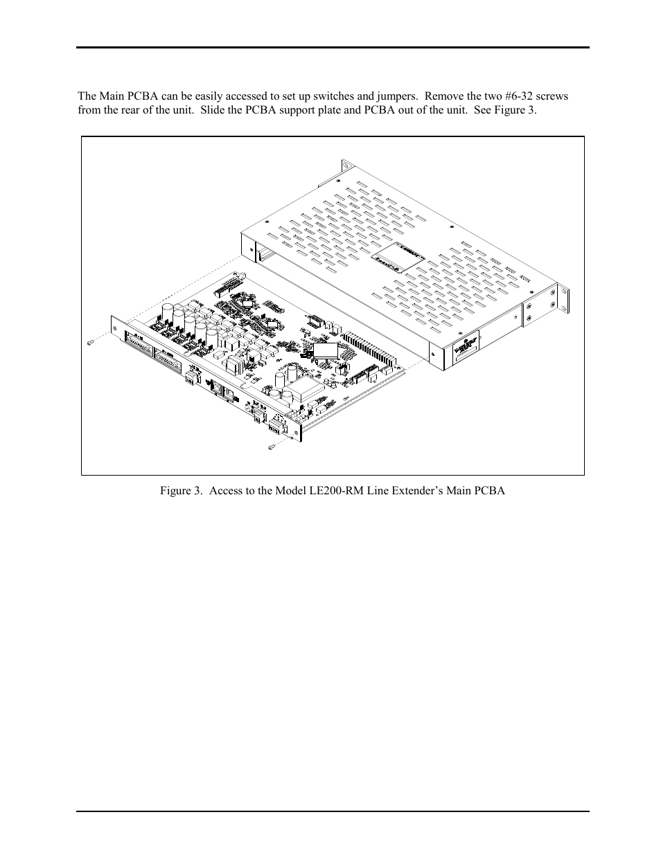 Pcba access | GAI-Tronics LE200-RM Rack-Mount Page/Party Line Extender User Manual | Page 5 / 59