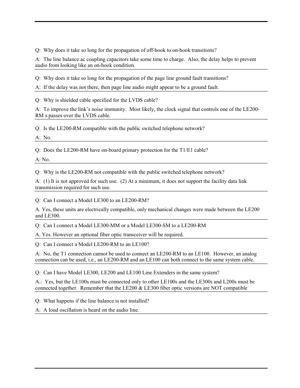 Frequently asked questions | GAI-Tronics LE200-RM Rack-Mount Page/Party Line Extender User Manual | Page 58 / 59