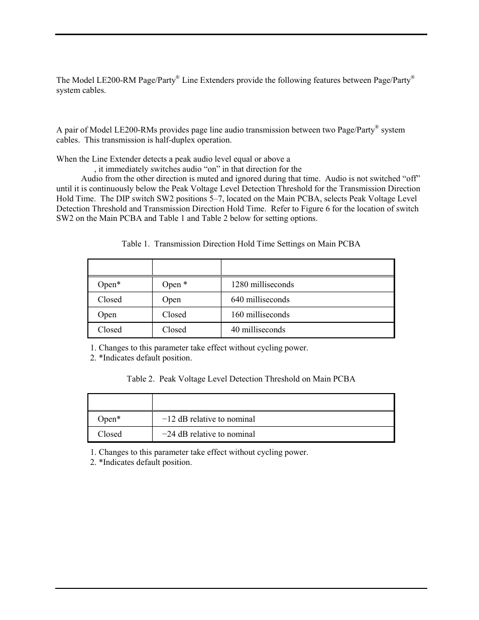 Features and functions, Page line audio transmission | GAI-Tronics LE200-RM Rack-Mount Page/Party Line Extender User Manual | Page 9 / 59