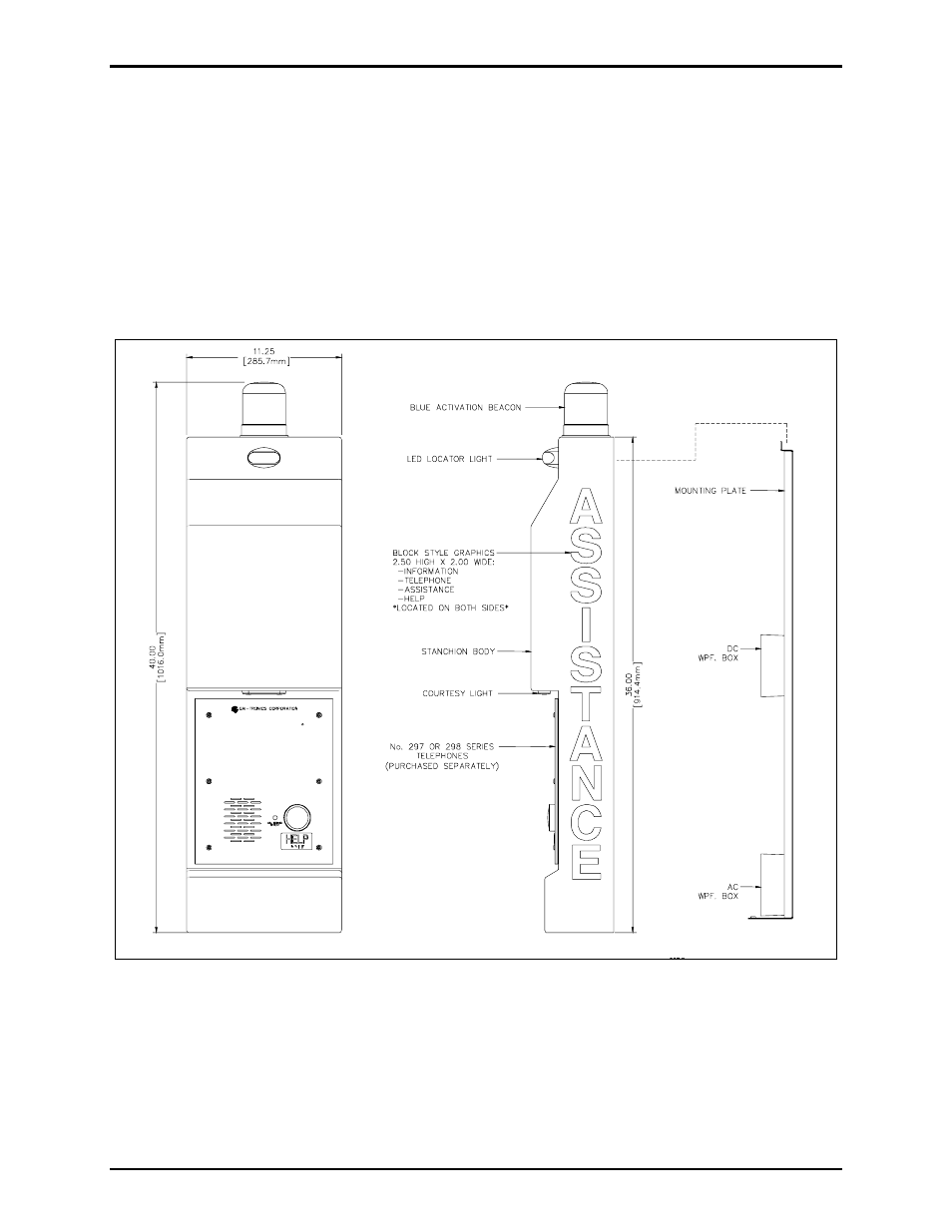 GAI-Tronics 234L(x)-xxx LITE Series Stanchions User Manual | Page 3 / 20