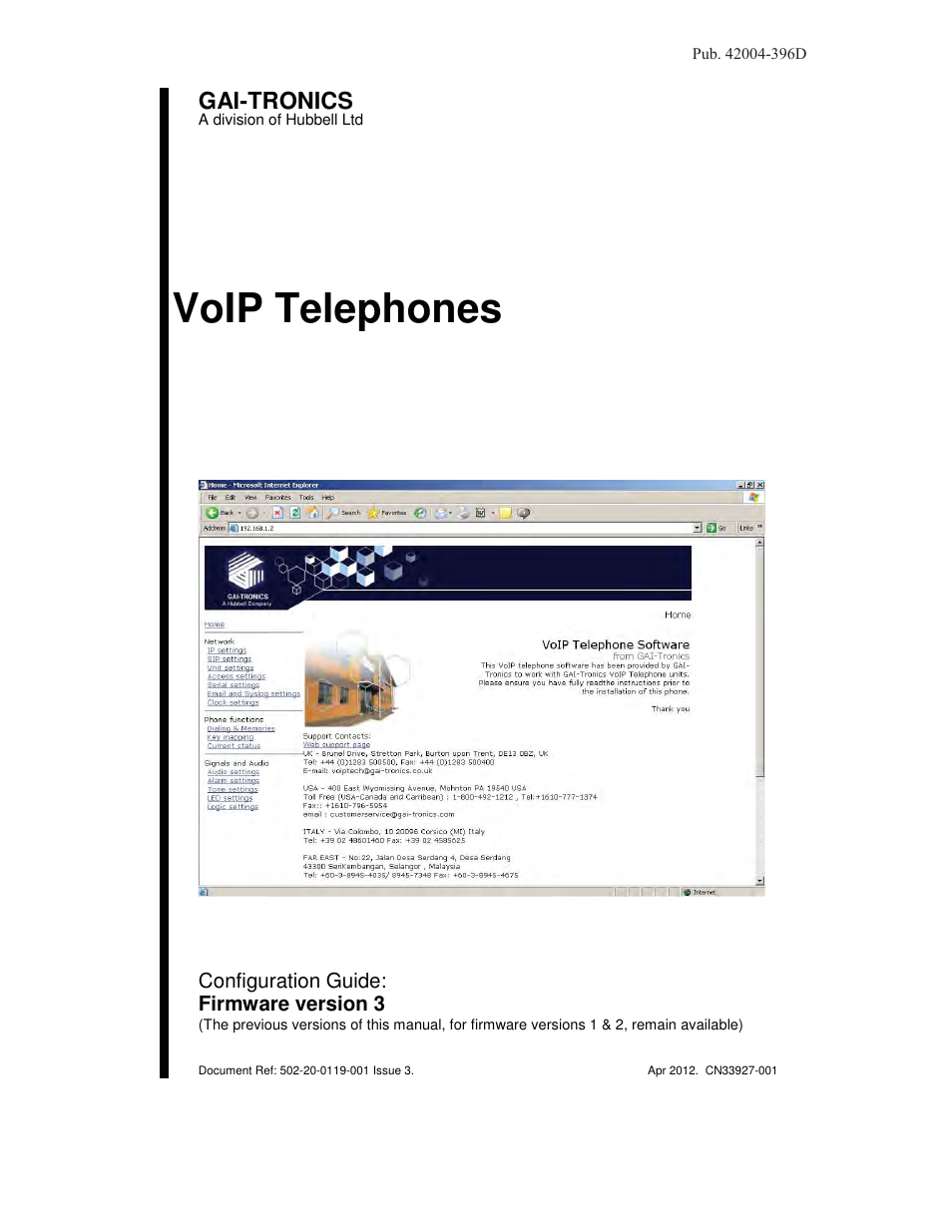 GAI-Tronics VoIP Telephone Software Configuration Guide User Manual | 88 pages