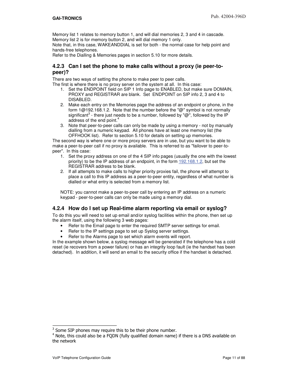 GAI-Tronics VoIP Telephone Software Configuration Guide User Manual | Page 11 / 88