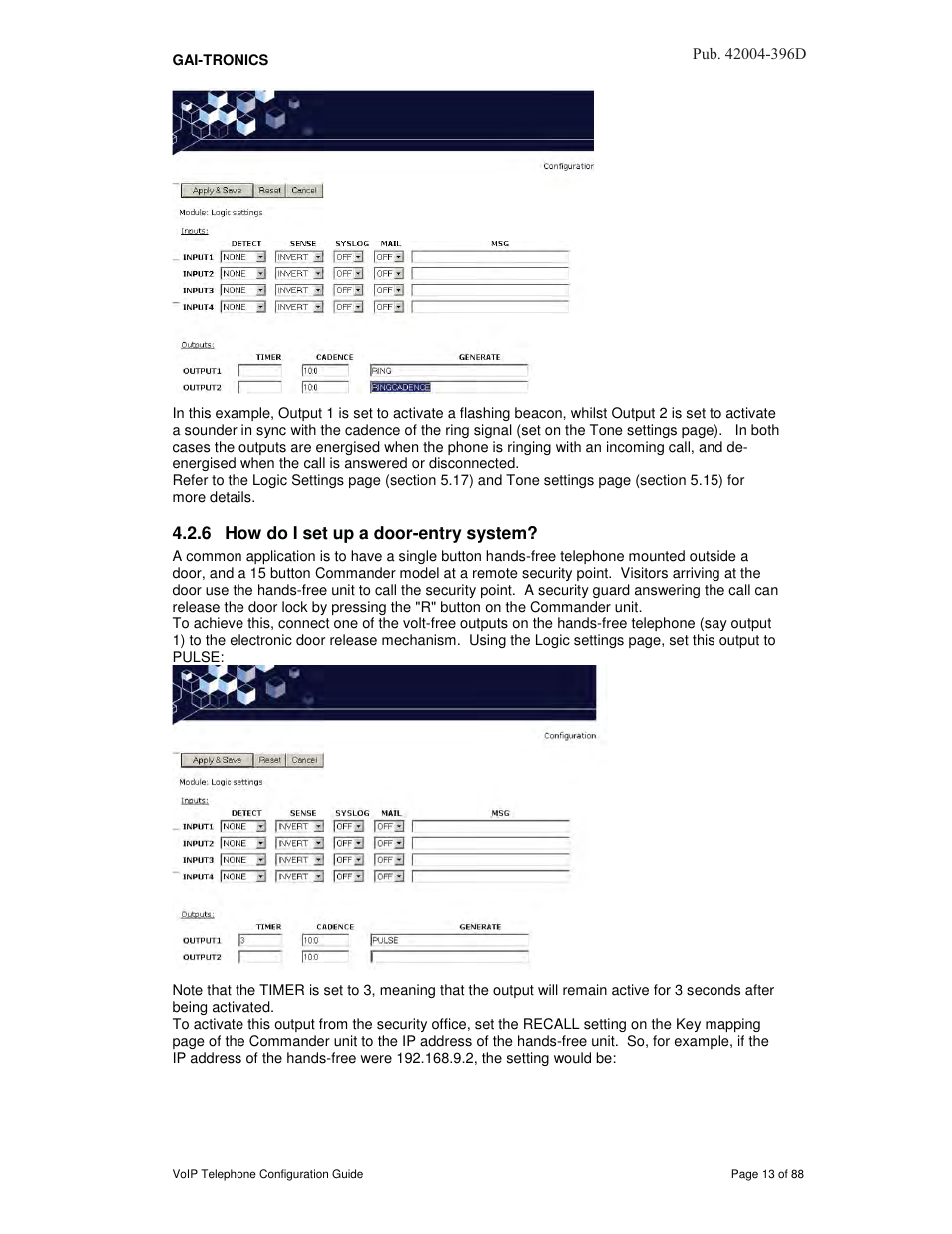 6 how do i set up a door-entry system | GAI-Tronics VoIP Telephone Software Configuration Guide User Manual | Page 13 / 88