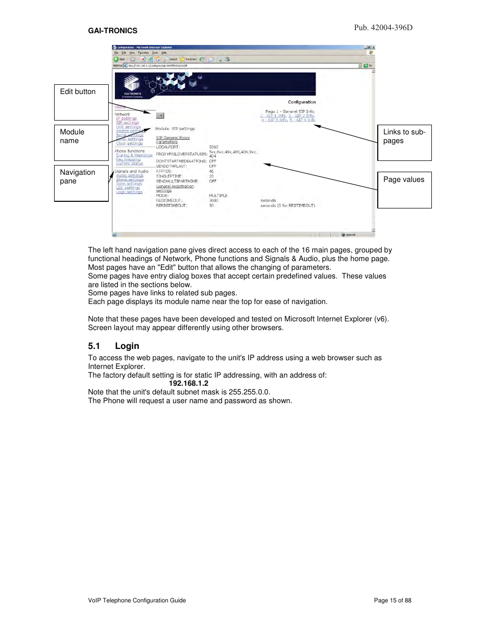 1 login | GAI-Tronics VoIP Telephone Software Configuration Guide User Manual | Page 15 / 88