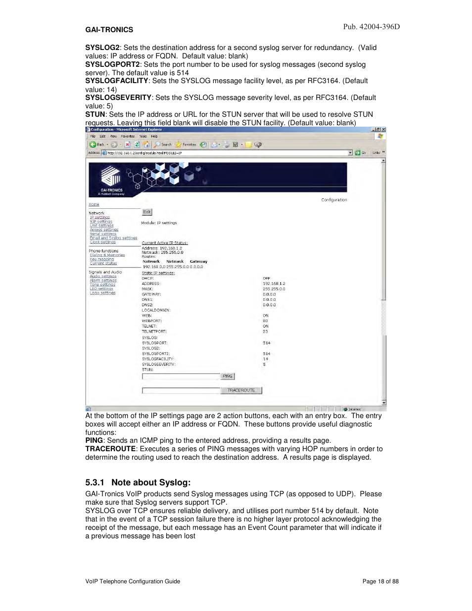 GAI-Tronics VoIP Telephone Software Configuration Guide User Manual | Page 18 / 88
