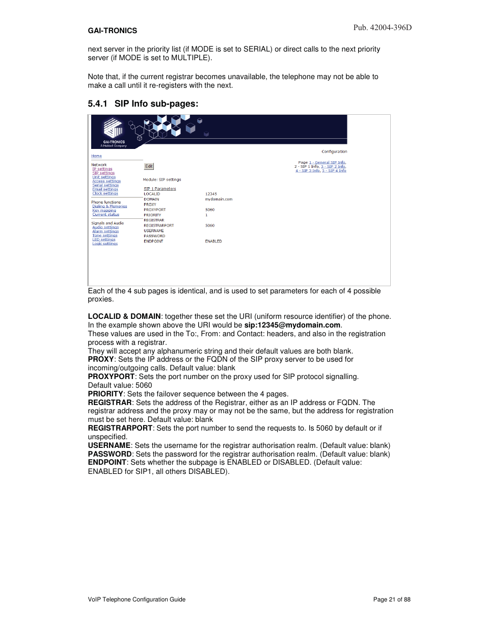 GAI-Tronics VoIP Telephone Software Configuration Guide User Manual | Page 21 / 88