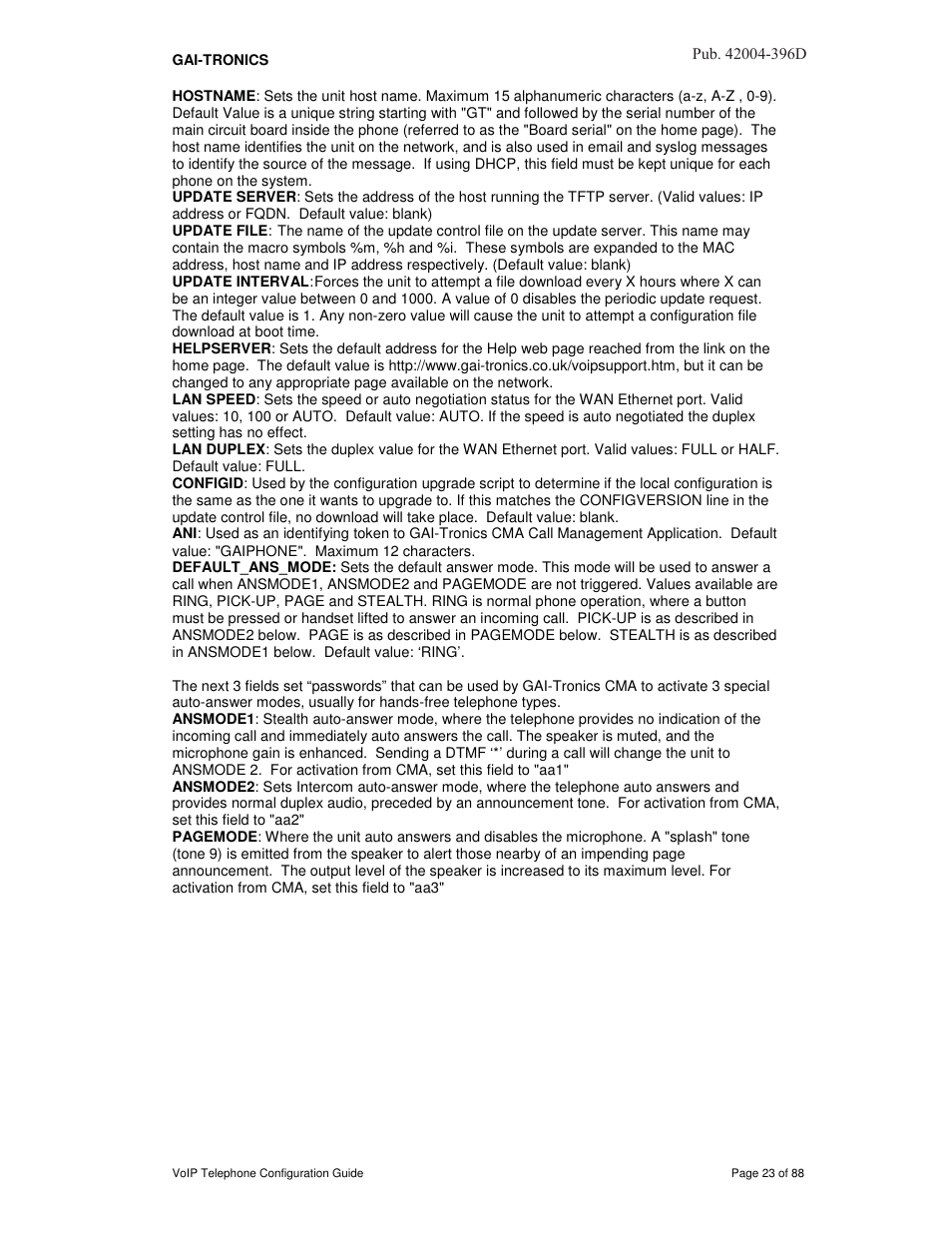 GAI-Tronics VoIP Telephone Software Configuration Guide User Manual | Page 23 / 88