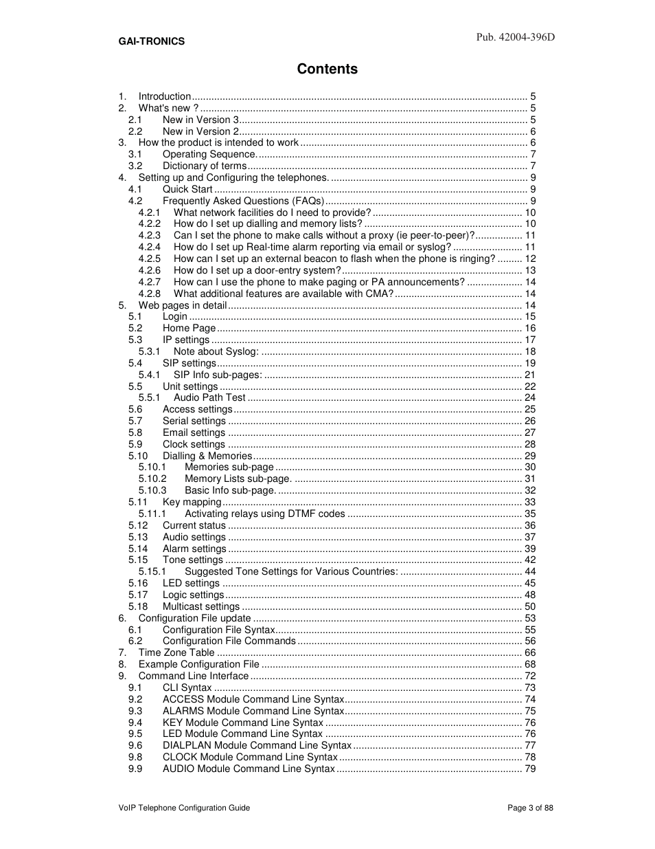 GAI-Tronics VoIP Telephone Software Configuration Guide User Manual | Page 3 / 88