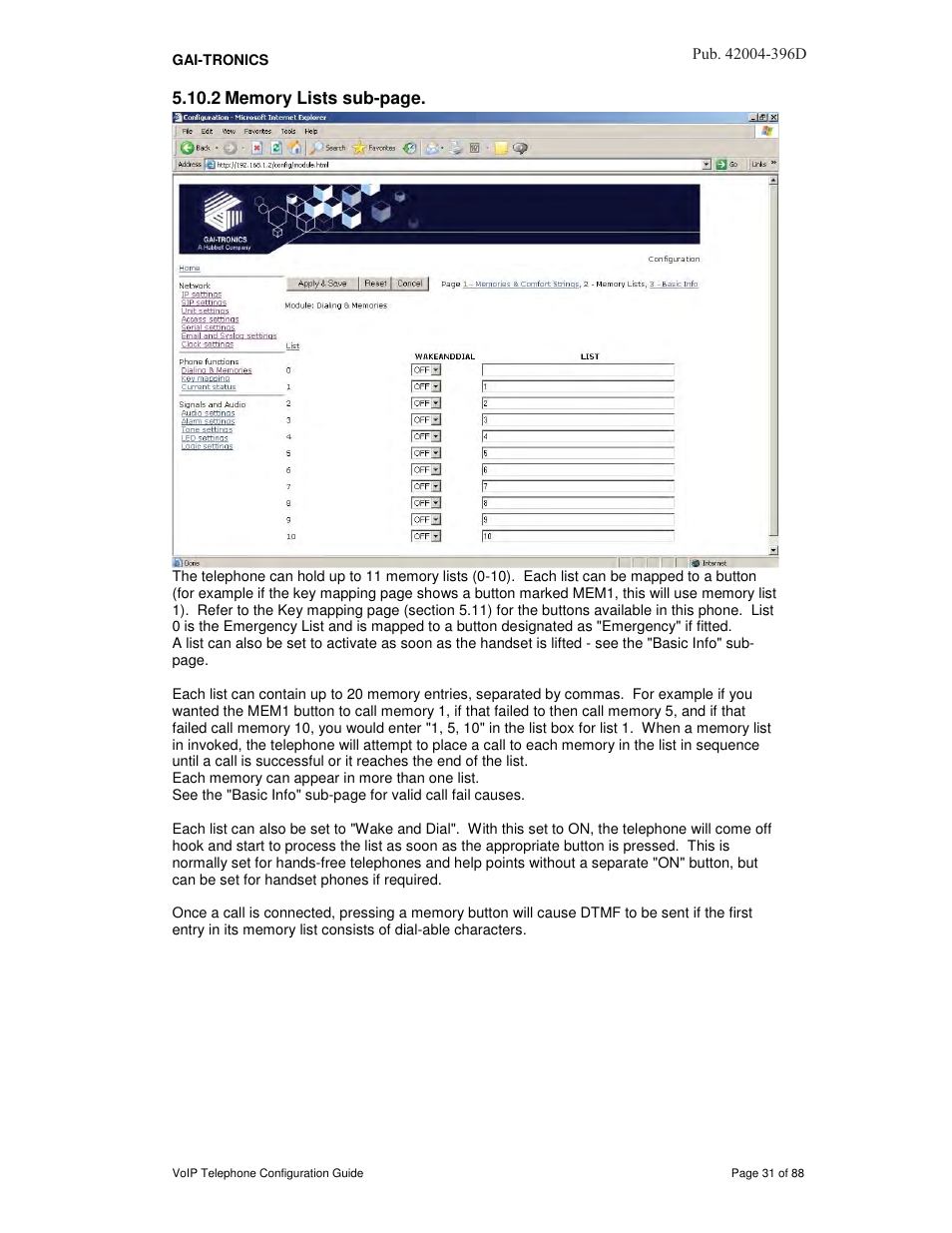 GAI-Tronics VoIP Telephone Software Configuration Guide User Manual | Page 31 / 88