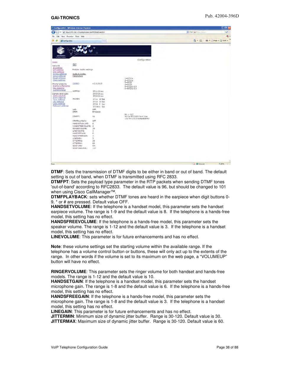 GAI-Tronics VoIP Telephone Software Configuration Guide User Manual | Page 38 / 88