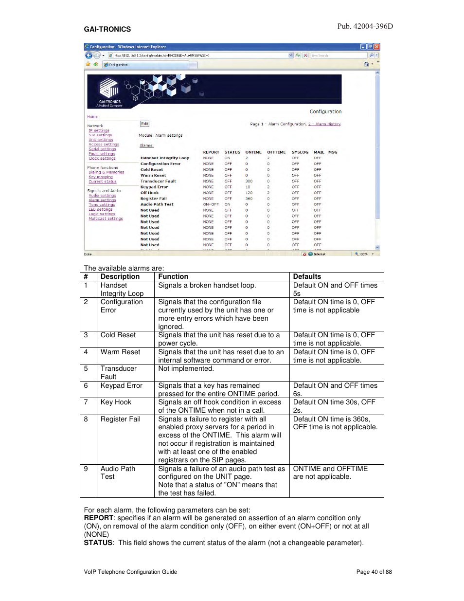 GAI-Tronics VoIP Telephone Software Configuration Guide User Manual | Page 40 / 88