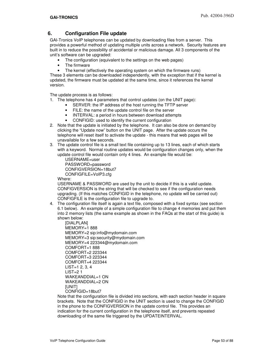 Configuration file update | GAI-Tronics VoIP Telephone Software Configuration Guide User Manual | Page 53 / 88