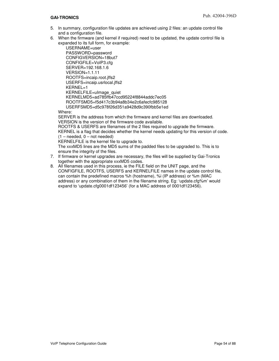 GAI-Tronics VoIP Telephone Software Configuration Guide User Manual | Page 54 / 88