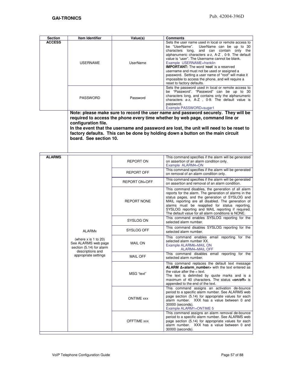 3xe d | GAI-Tronics VoIP Telephone Software Configuration Guide User Manual | Page 57 / 88