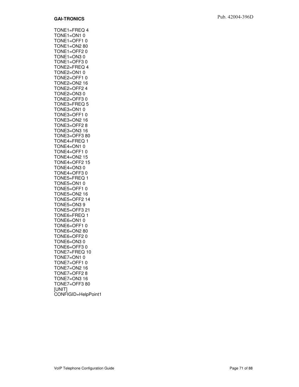 GAI-Tronics VoIP Telephone Software Configuration Guide User Manual | Page 71 / 88