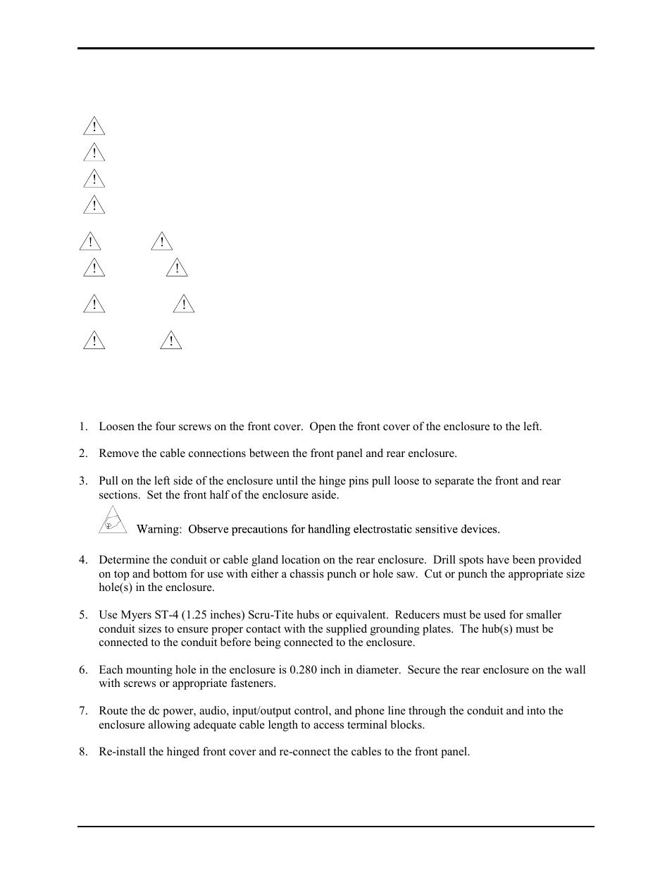 Installation, Mounting | GAI-Tronics 10959-201 and 10959-203 Wall-mount Audio Messenger Interface User Manual | Page 7 / 23