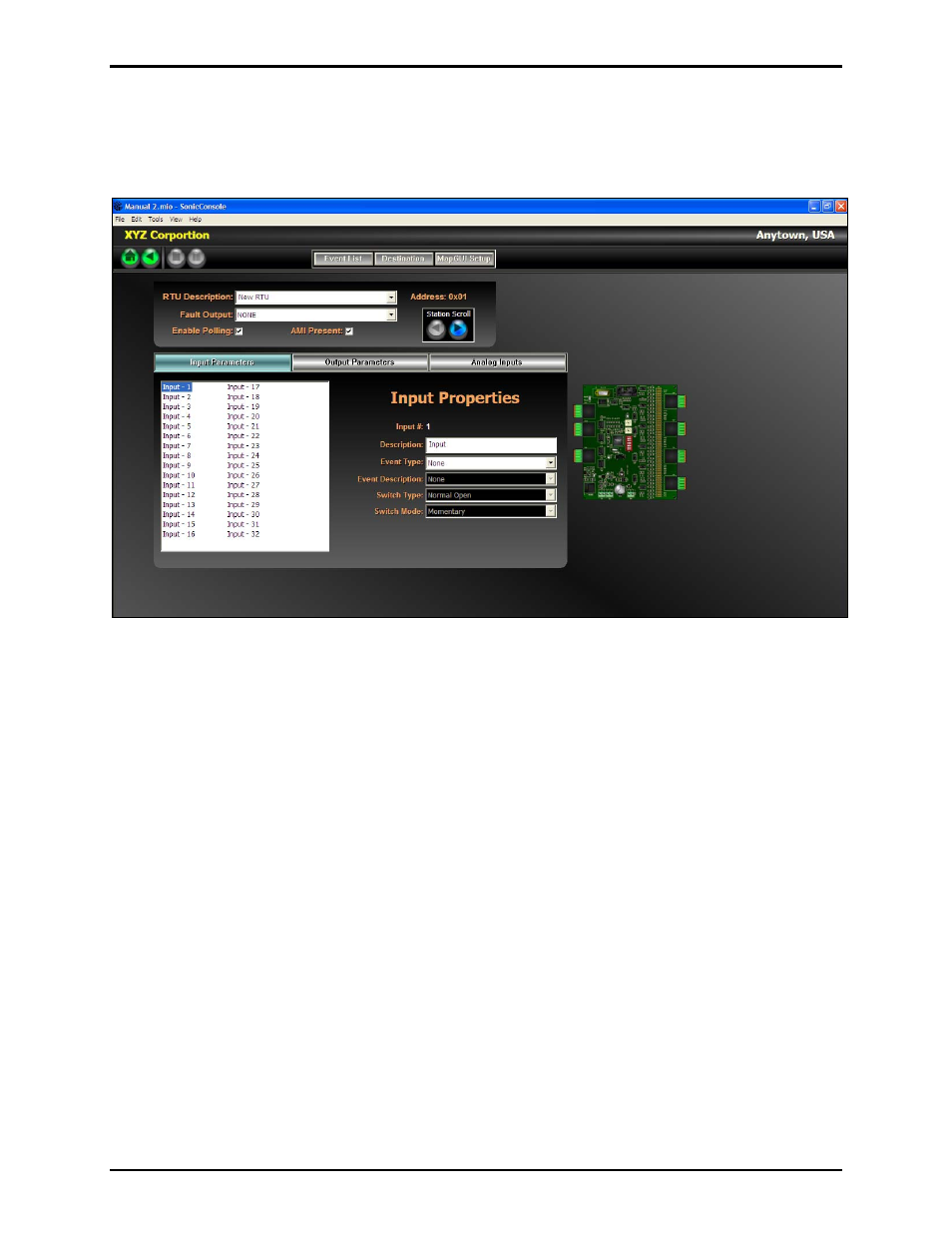 Input parameters | GAI-Tronics Sonic Alarm Sonic Alarm System Software Programming and User Manual User Manual | Page 25 / 101