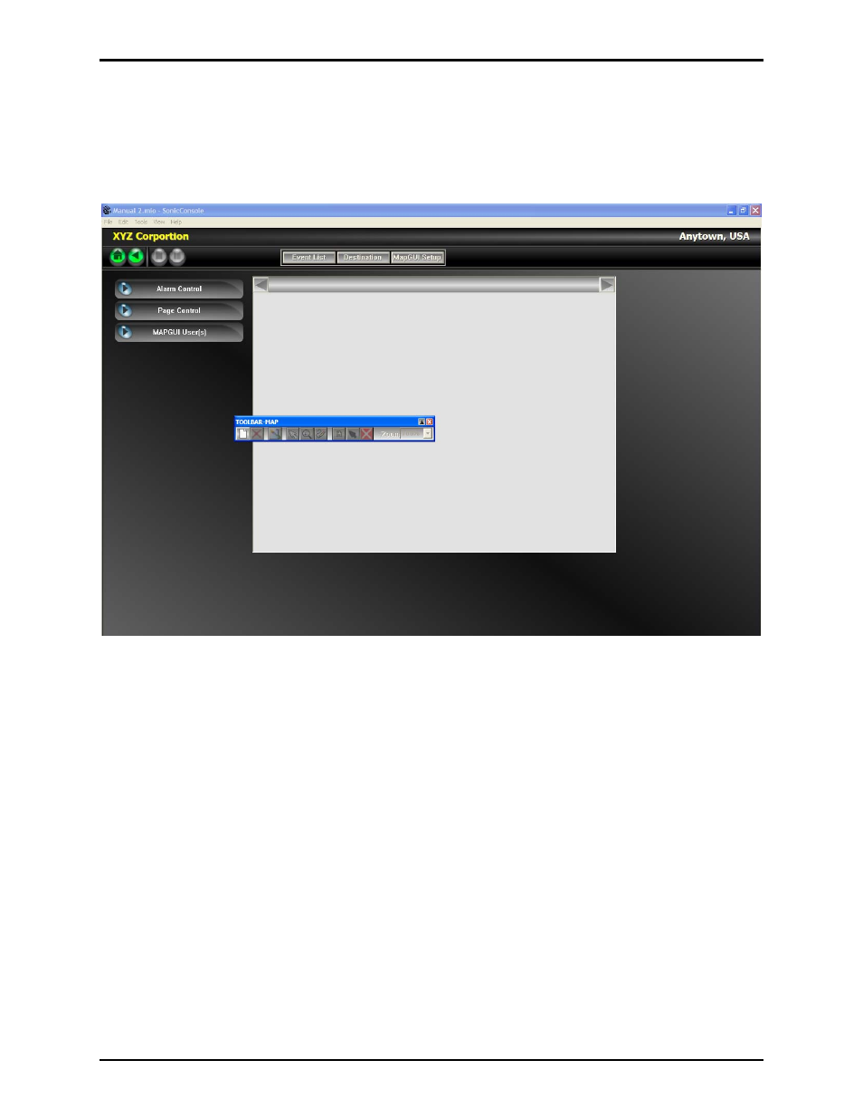 Creating the graphic user interface (gui) screen, The map | GAI-Tronics Sonic Alarm Sonic Alarm System Software Programming and User Manual User Manual | Page 28 / 101