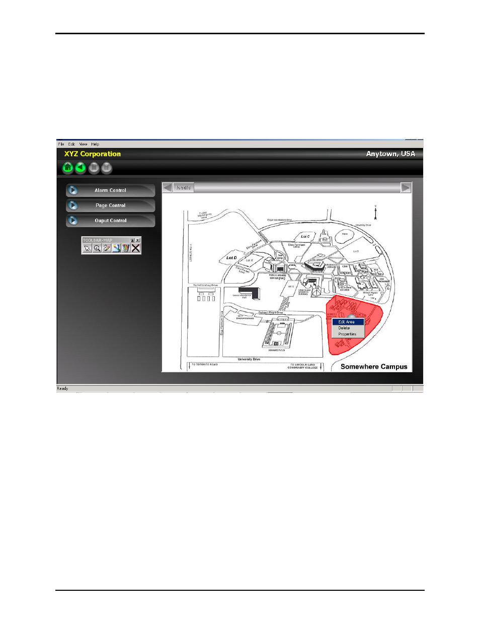 Editing an area on the map, Deleting an area on the map | GAI-Tronics Sonic Alarm Sonic Alarm System Software Programming and User Manual User Manual | Page 32 / 101