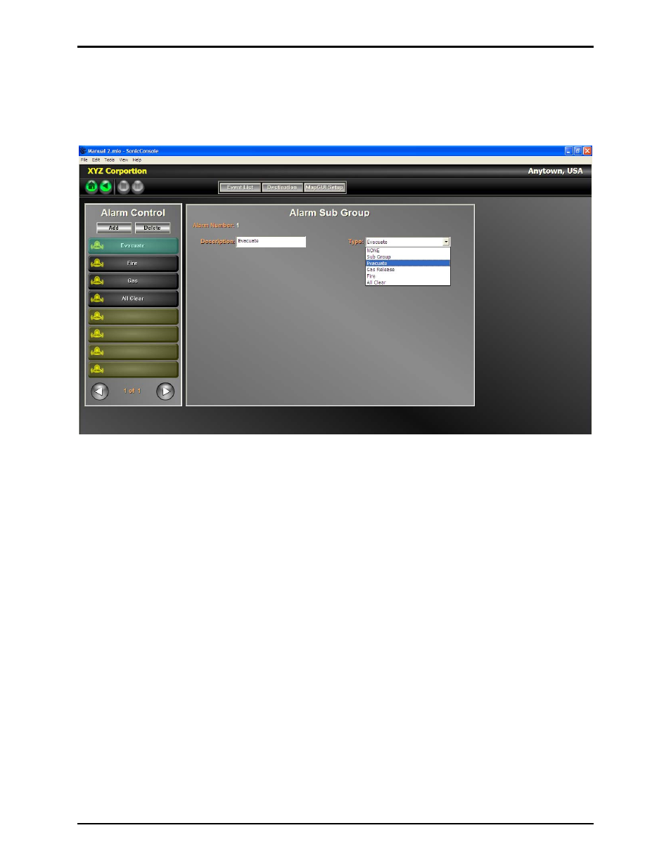 Defining the alarm control buttons | GAI-Tronics Sonic Alarm Sonic Alarm System Software Programming and User Manual User Manual | Page 36 / 101