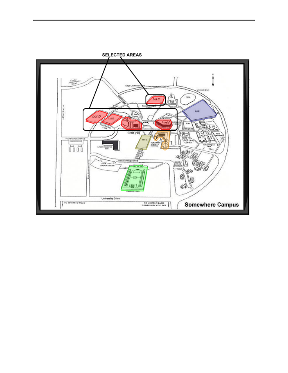 Map with selected areas | GAI-Tronics Sonic Alarm Sonic Alarm System Software Programming and User Manual User Manual | Page 74 / 101