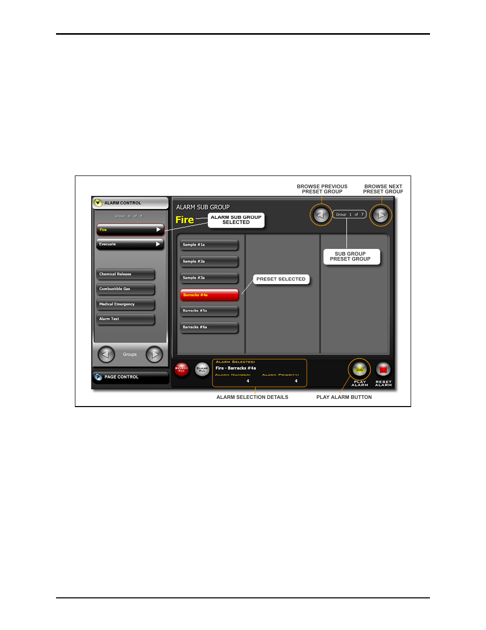 The alarm sub group panel | GAI-Tronics Sonic Alarm Sonic Alarm System Software Programming and User Manual User Manual | Page 81 / 101