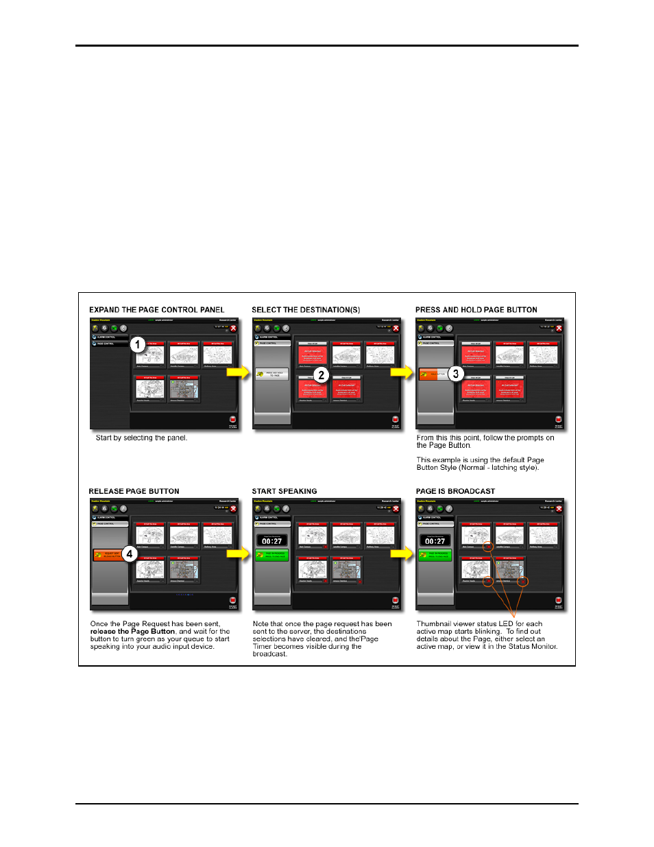 Initiating pages | GAI-Tronics Sonic Alarm Sonic Alarm System Software Programming and User Manual User Manual | Page 89 / 101