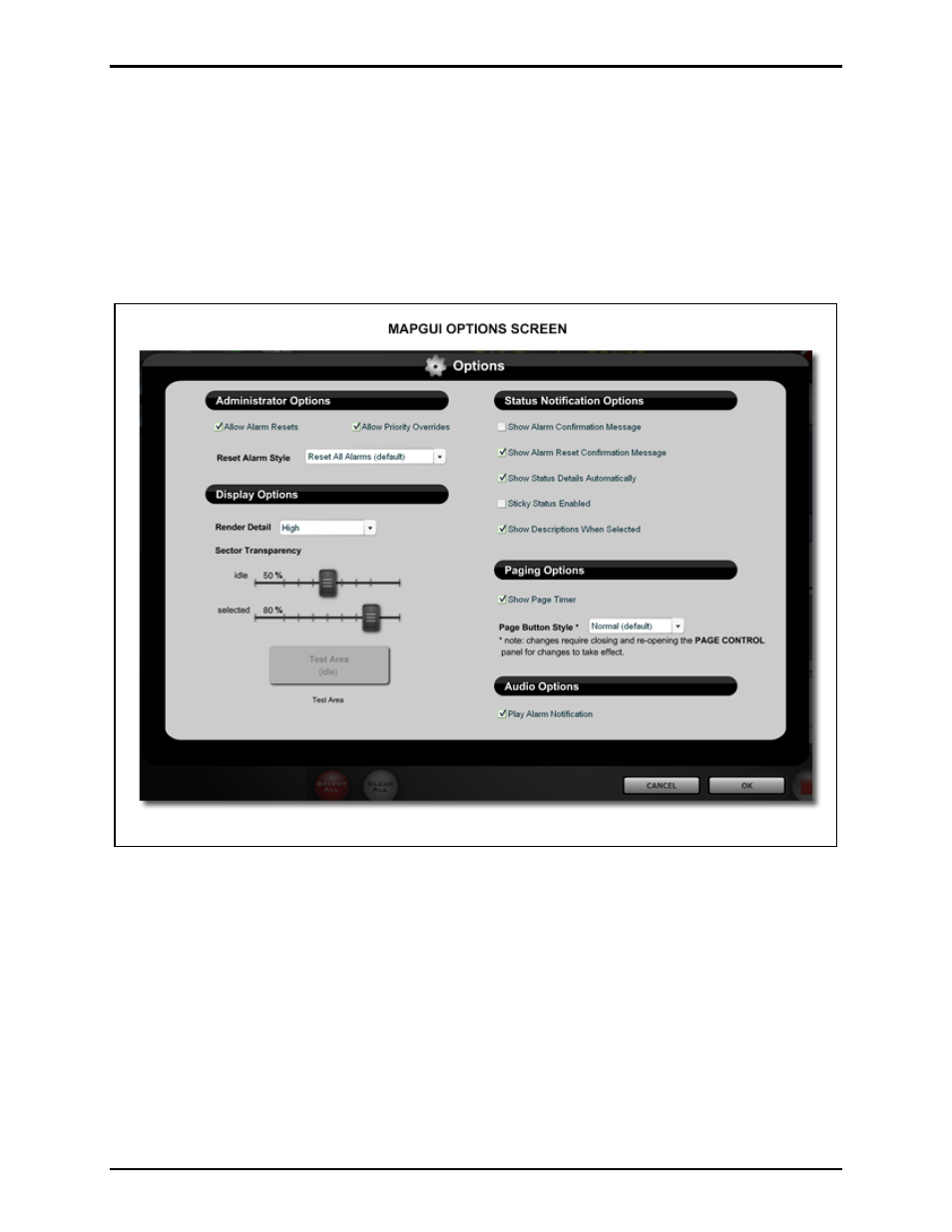 Mapgui options | GAI-Tronics Sonic Alarm Sonic Alarm System Software Programming and User Manual User Manual | Page 92 / 101