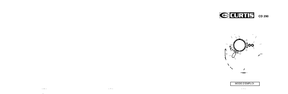 Cd 290, Mode demploi | Curtis CD 290 User Manual | Page 3 / 4