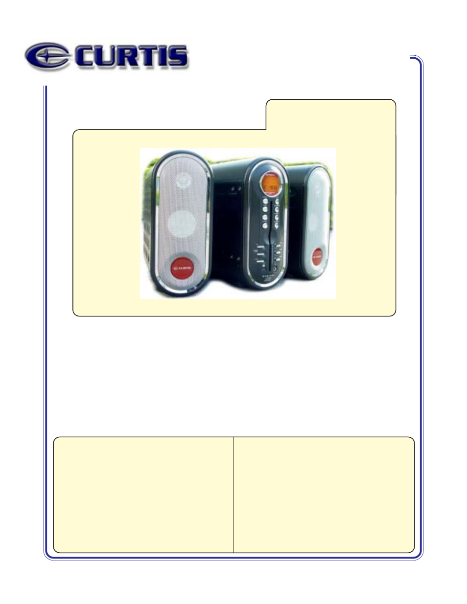 Curtis RCD909 User Manual | 1 page