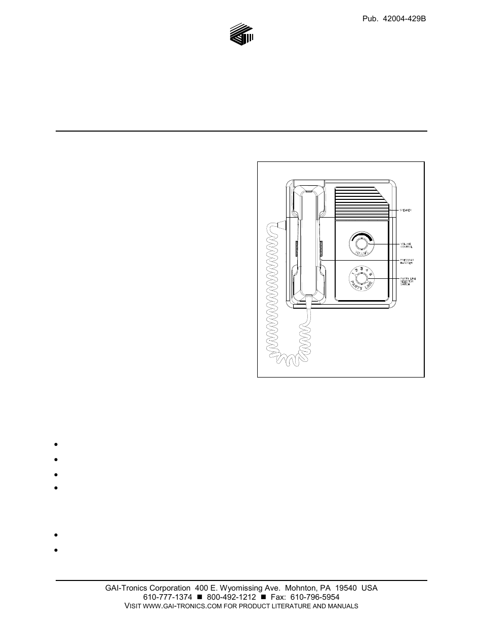 GAI-Tronics ICS  Page/Party Desktop Subset User Manual | 5 pages