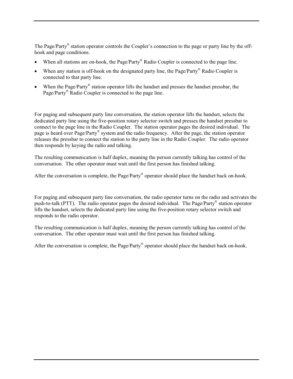 Operation | GAI-Tronics 370-400 UHF and VHF Page/Party Radio Couplers User Manual | Page 11 / 14