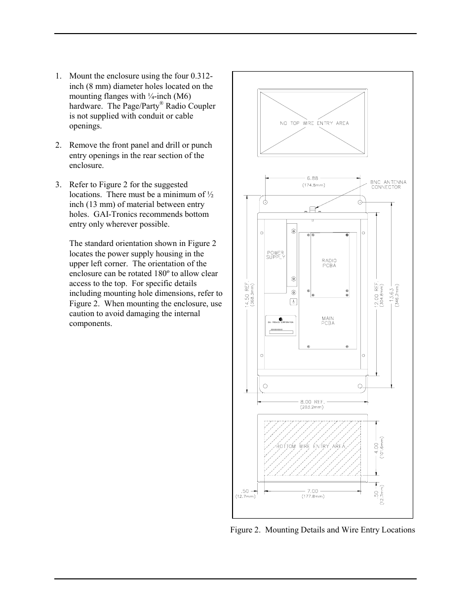 Mounting the enclosure | GAI-Tronics 370-400 UHF and VHF Page/Party Radio Couplers User Manual | Page 4 / 14