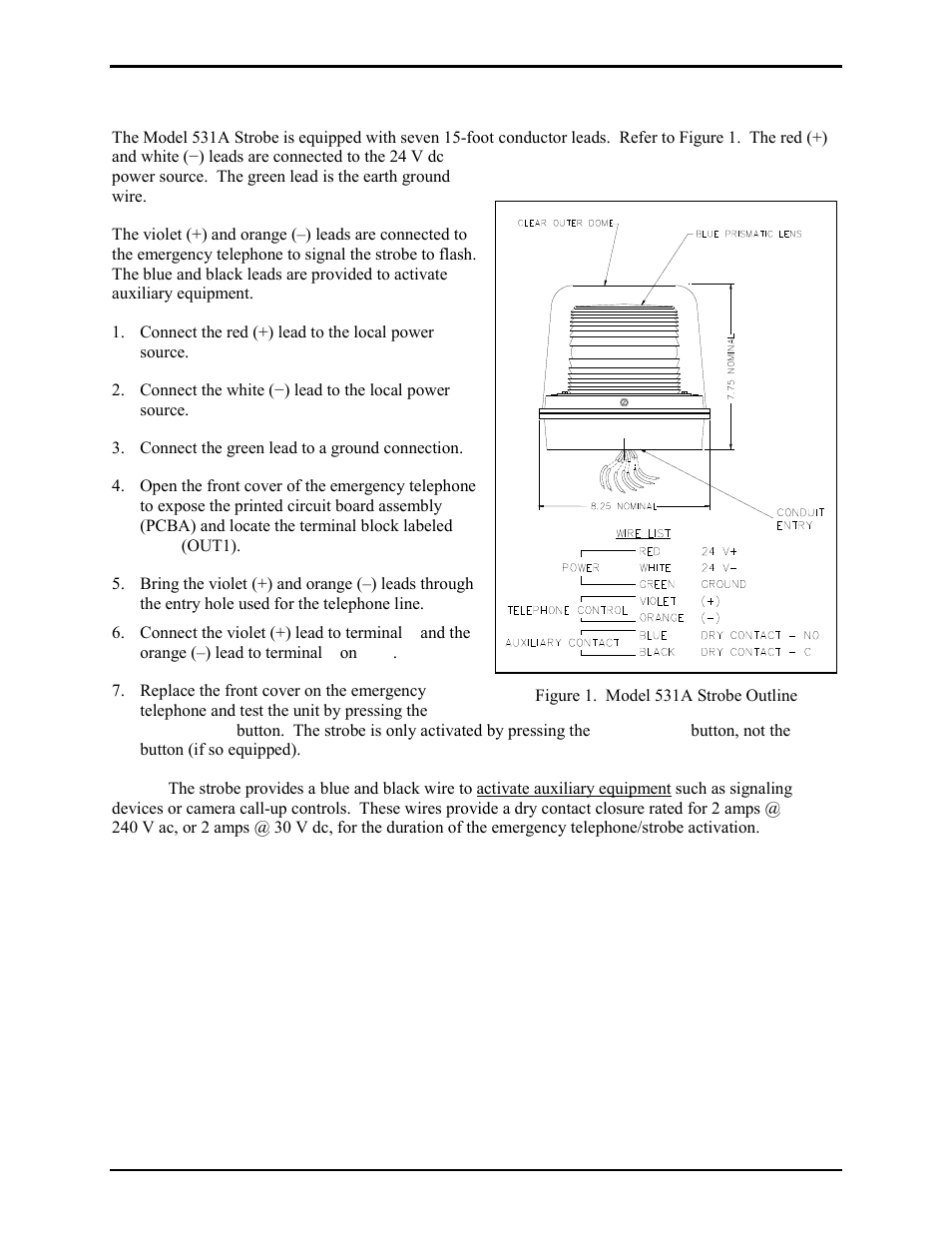 Wiring | GAI-Tronics 531A Strobe with Constant-on Feature User Manual | Page 2 / 4