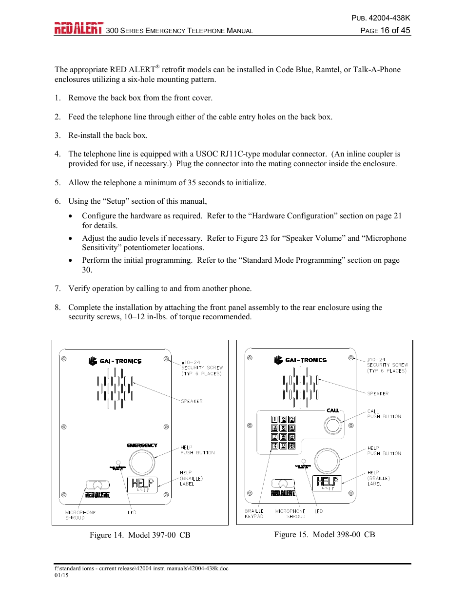 Retro-fit models | GAI-Tronics 300 Series RED ALERT Emergency Telephone Manual User Manual | Page 18 / 48