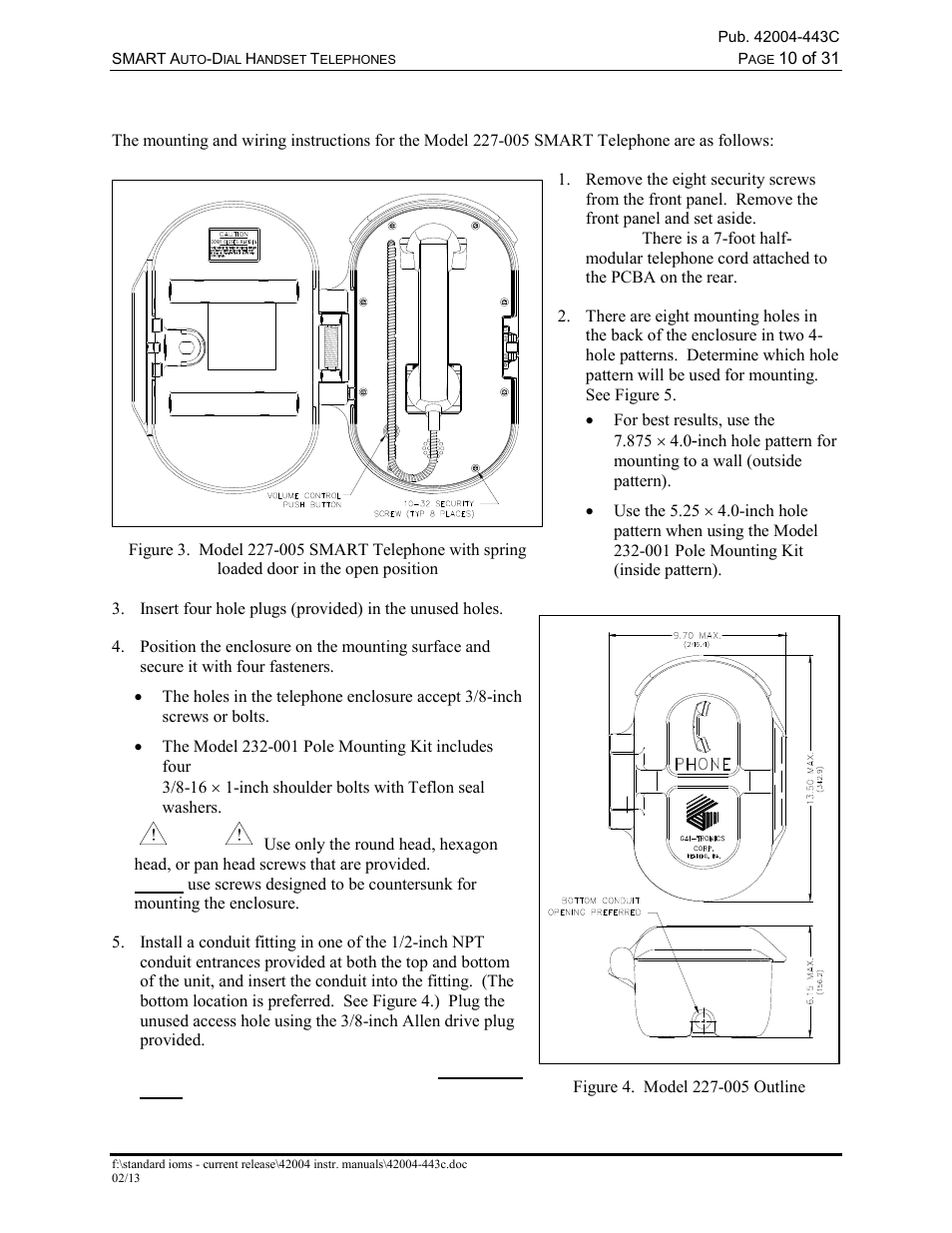 Model 227-005 | GAI-Tronics 227-005 SMART Auto-Dial Handset Telephones User Manual | Page 12 / 34