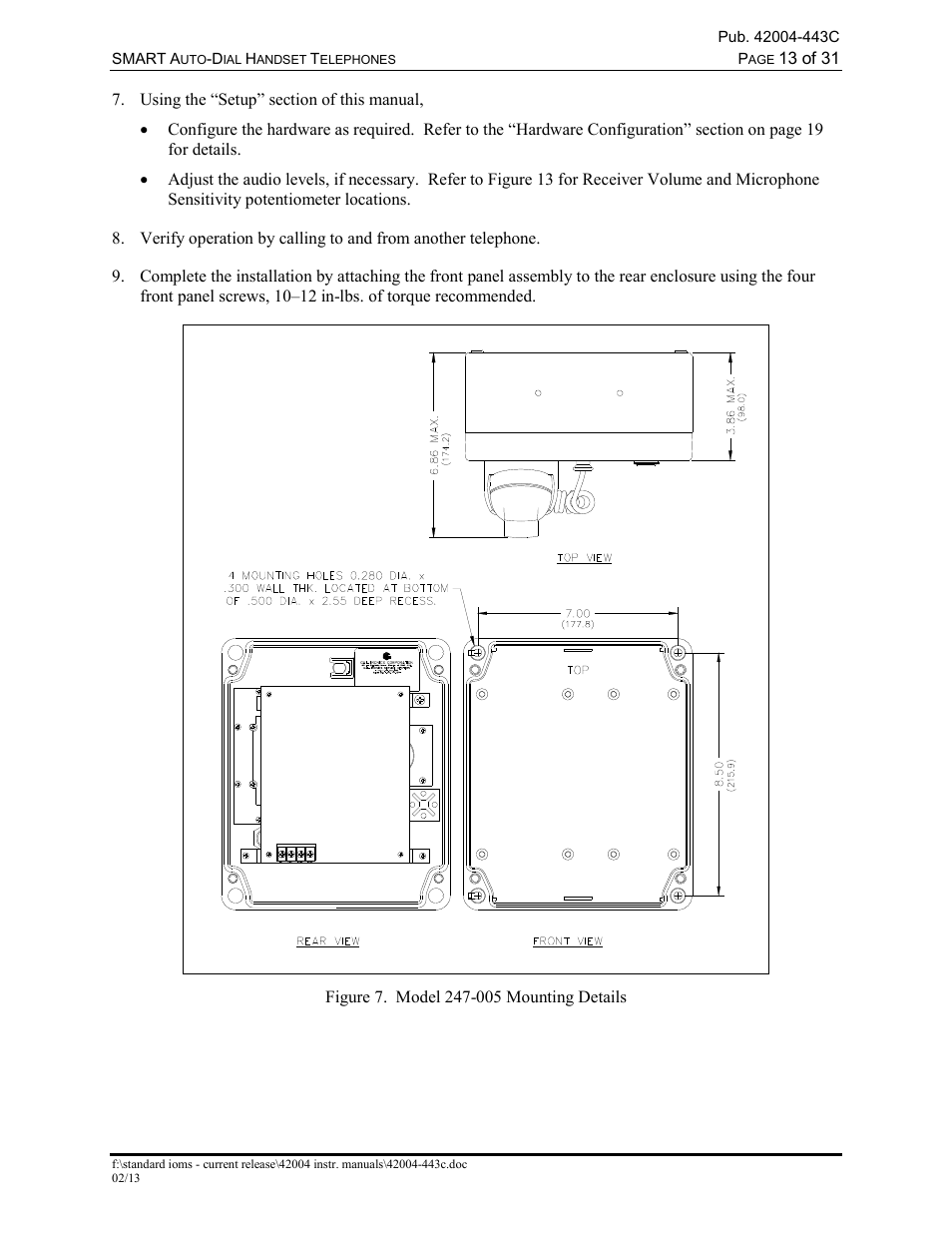 GAI-Tronics 227-005 SMART Auto-Dial Handset Telephones User Manual | Page 15 / 34