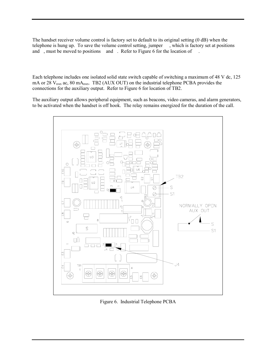 Volume control jumper setting, Auxiliary output | GAI-Tronics 210-001 Corridor Telephone User Manual | Page 5 / 10