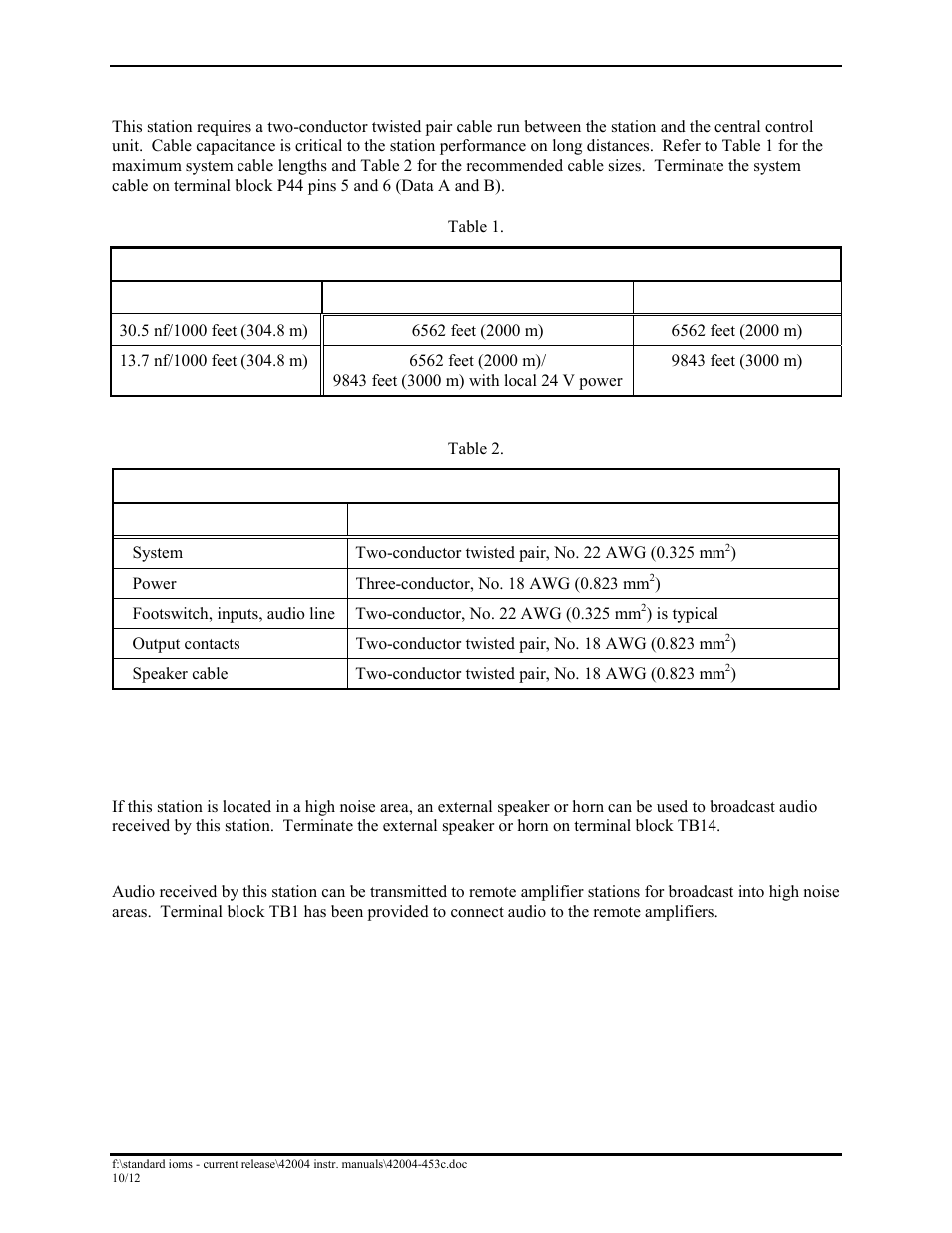 System, Audio, External speaker | Audio output to remote amps | GAI-Tronics DHS-201 Digital Intercom Stations User Manual | Page 14 / 28