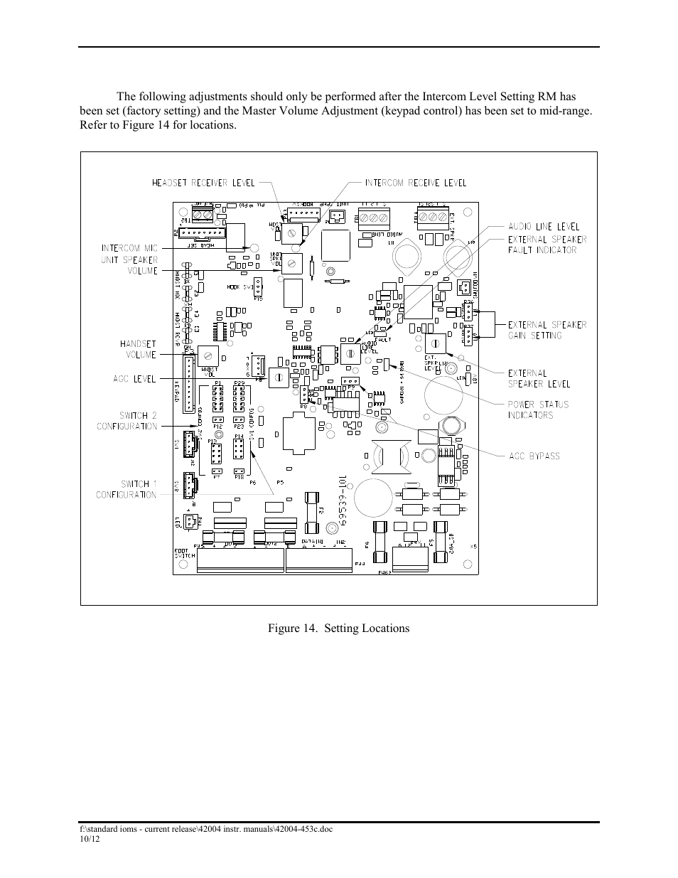 Audio level adjustments | GAI-Tronics DHS-201 Digital Intercom Stations User Manual | Page 15 / 28