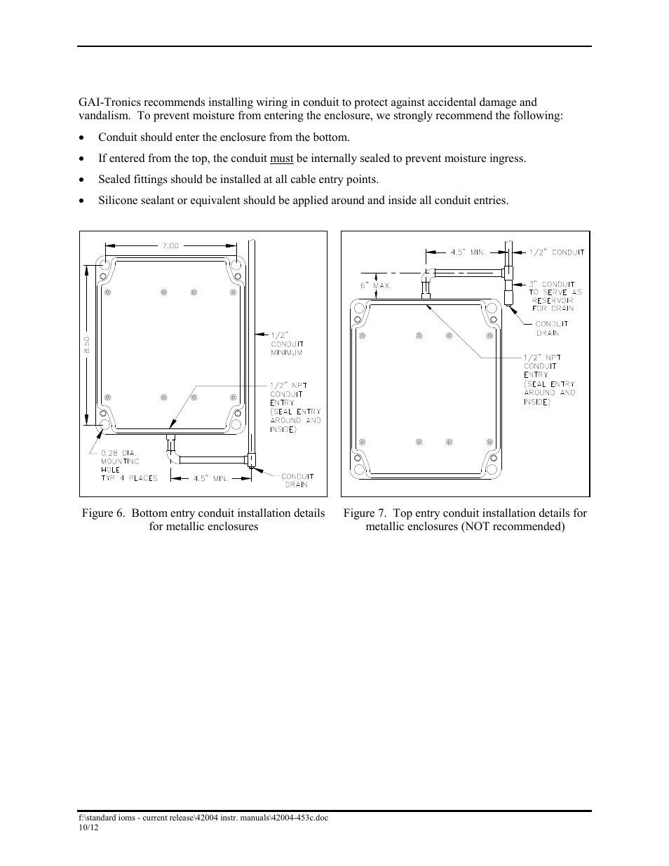 Conduit installation details | GAI-Tronics DHS-201 Digital Intercom Stations User Manual | Page 8 / 28