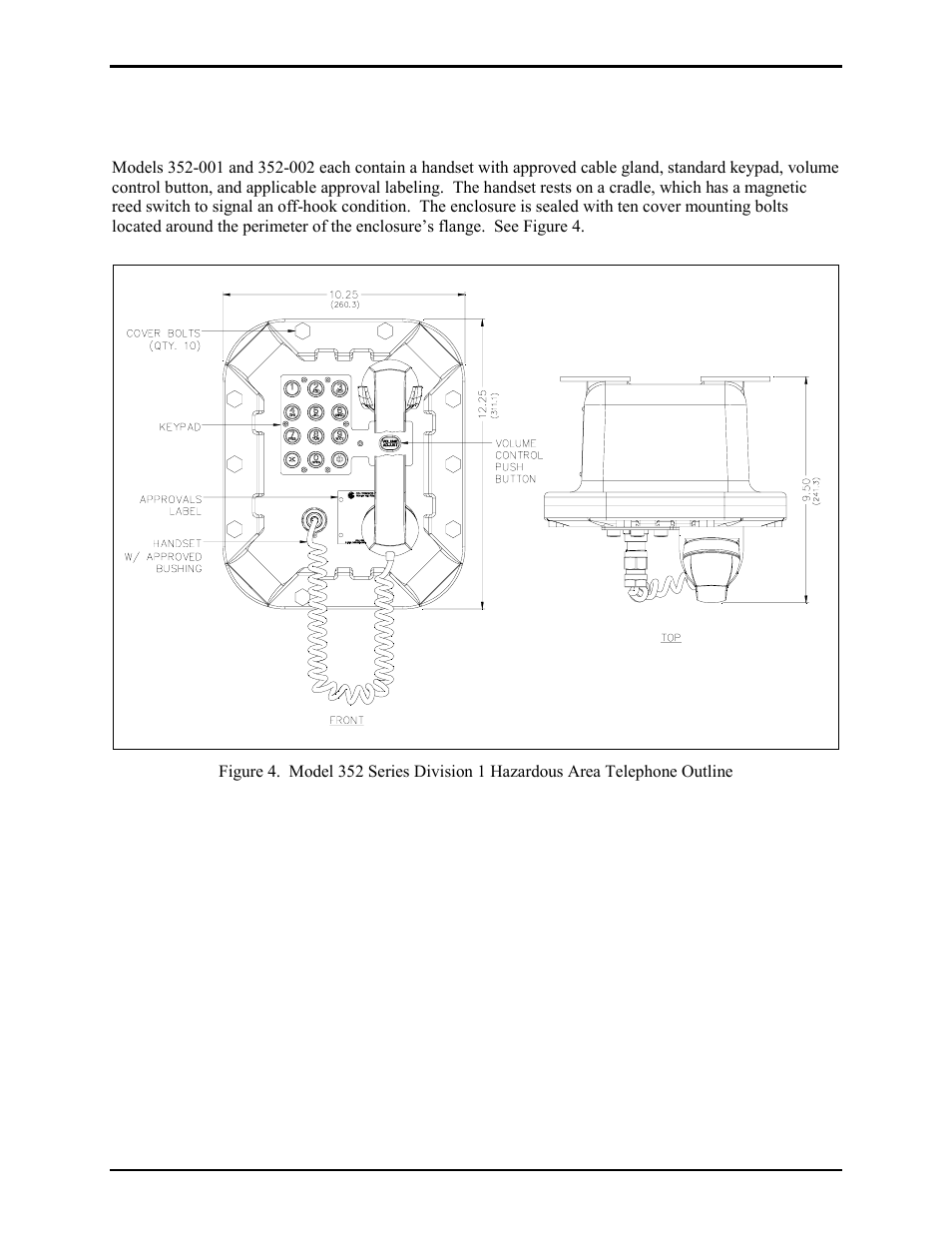 Hardware description, External | GAI-Tronics 352-001 UL Class I Division 1 Telephones User Manual | Page 4 / 14